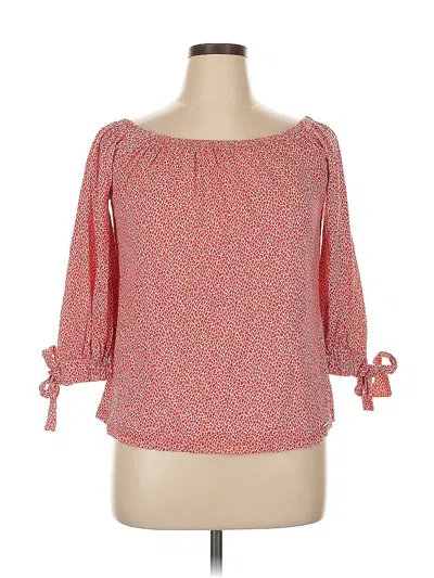 Pre-owned Michael Michael Kors 3/4 Sleeve Blouse In Red