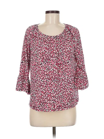Pre-owned Michael Michael Kors 3/4 Sleeve Blouse In Red