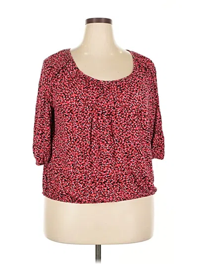 Pre-owned Michael Michael Kors 3/4 Sleeve Blouse In Red