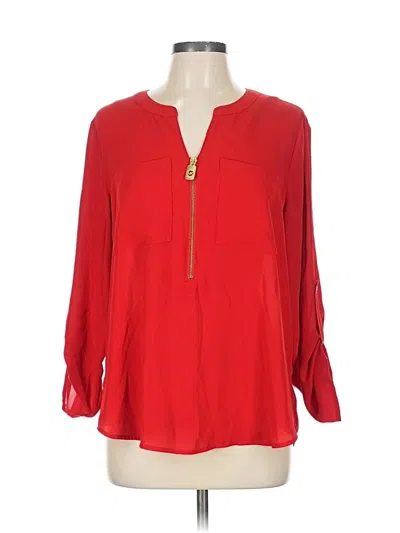 Pre-owned Michael Michael Kors 3/4 Sleeve Blouse In Red