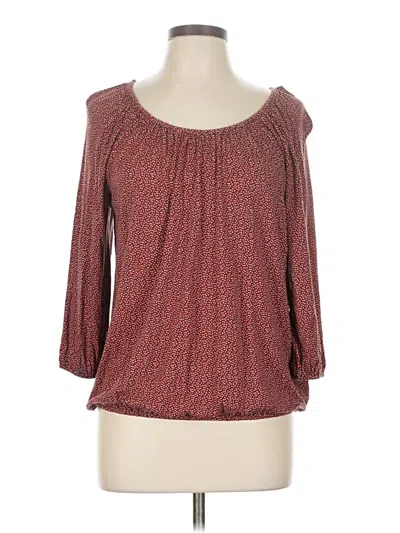Pre-owned Michael Michael Kors 3/4 Sleeve Blouse In Red