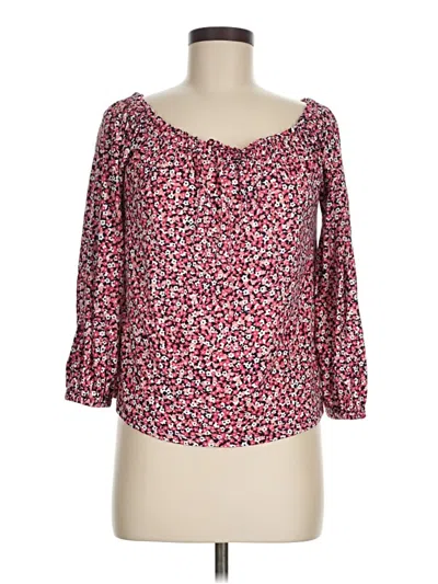 Pre-owned Michael Michael Kors 3/4 Sleeve Blouse In Red