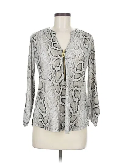 Pre-owned Michael Michael Kors 3/4 Sleeve Blouse In Silver