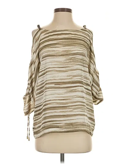 Pre-owned Michael Michael Kors 3/4 Sleeve Blouse In Tan