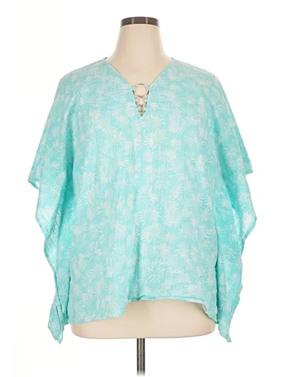 Pre-owned Michael Michael Kors 3/4 Sleeve Blouse In Teal