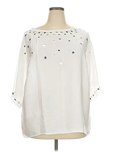 Pre-owned Michael Michael Kors 3/4 Sleeve Blouse In White