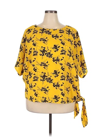 Pre-owned Michael Michael Kors 3/4 Sleeve Blouse In Yellow