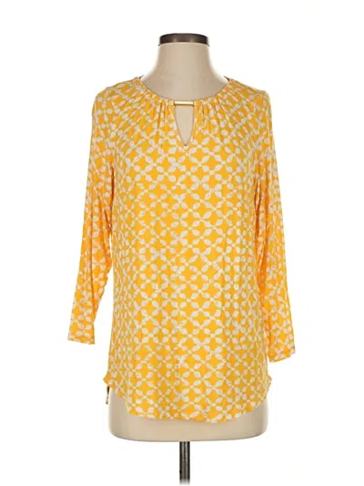 Pre-owned Michael Michael Kors 3/4 Sleeve Blouse In Yellow
