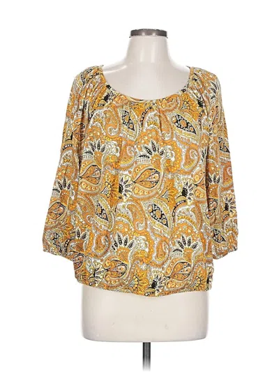Pre-owned Michael Michael Kors 3/4 Sleeve Blouse In Yellow