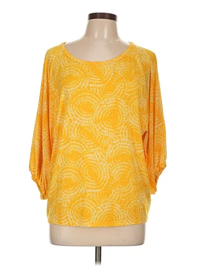 Pre-owned Michael Michael Kors 3/4 Sleeve Blouse In Yellow