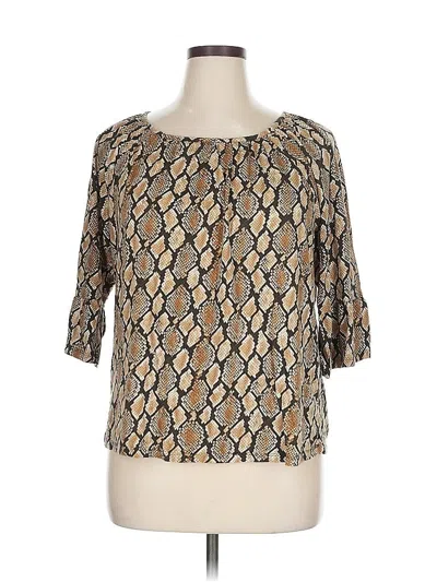 Pre-owned Michael Michael Kors 3/4 Sleeve T-shirt In Gold