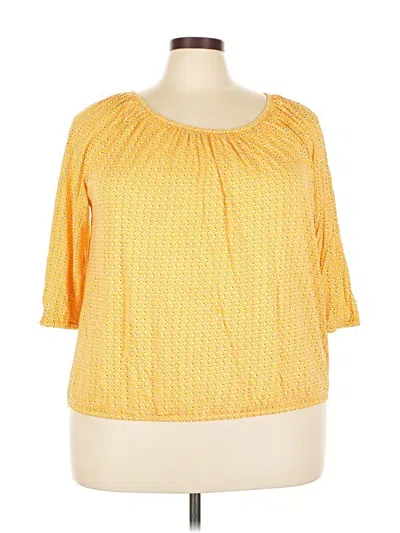 Pre-owned Michael Michael Kors 3/4 Sleeve T-shirt In Yellow