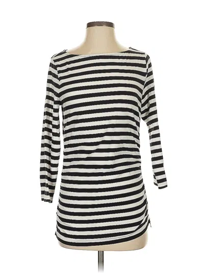 Pre-owned Michael Michael Kors 3/4 Sleeve Top Black Boatneck Tops