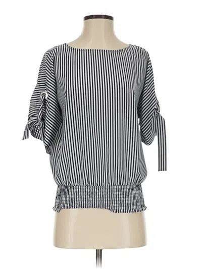 Pre-owned Michael Michael Kors 3/4 Sleeve Top Black Boatneck Tops