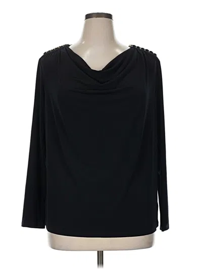 Pre-owned Michael Michael Kors 3/4 Sleeve Top Black Cowl Neck Tops
