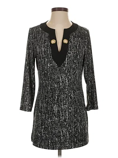 Pre-owned Michael Michael Kors 3/4 Sleeve Top Black Keyhole Neckline Tops