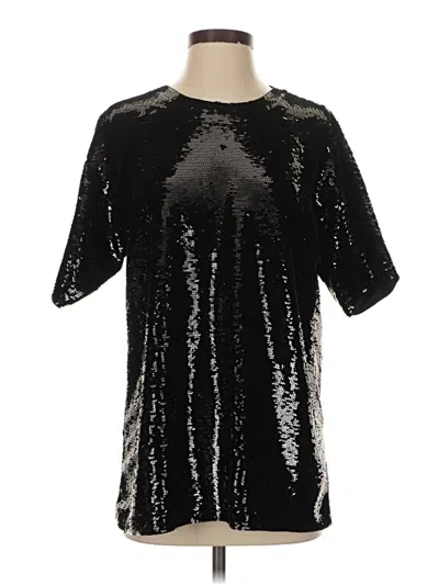 Pre-owned Michael Michael Kors 3/4 Sleeve Top Black Keyhole Neckline Tops
