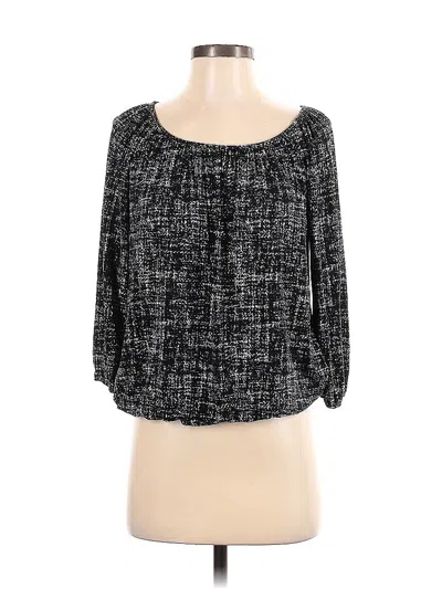 Pre-owned Michael Michael Kors 3/4 Sleeve Top Black Square Neckline Tops