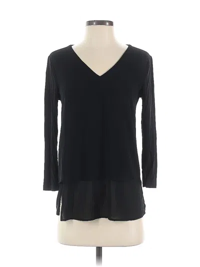 Pre-owned Michael Michael Kors 3/4 Sleeve Top Black V Neck Tops