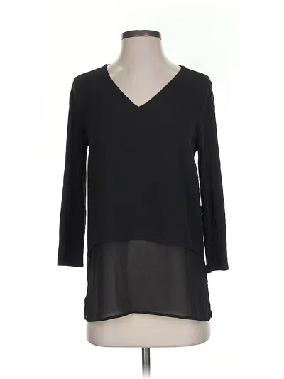 Pre-owned Michael Michael Kors 3/4 Sleeve Top Black V Neck Tops