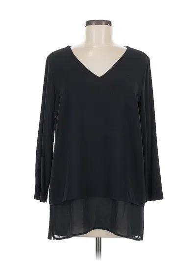 Pre-owned Michael Michael Kors 3/4 Sleeve Top Black V Neck Tops