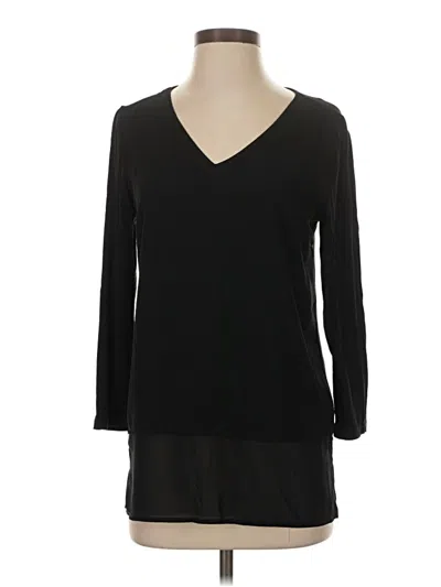 Pre-owned Michael Michael Kors 3/4 Sleeve Top Black V Neck Tops