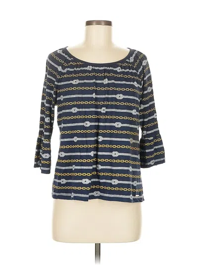 Pre-owned Michael Michael Kors 3/4 Sleeve Top Blue Square Neckline Tops