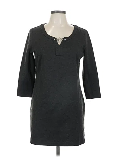 Pre-owned Michael Michael Kors 3/4 Sleeve Top Gray Keyhole Neckline Tops