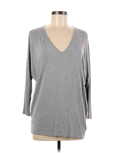 Pre-owned Michael Michael Kors 3/4 Sleeve Top Gray V Neck Tops