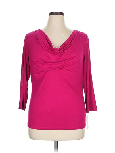 Pre-owned Michael Michael Kors 3/4 Sleeve Top Pink Cowl Neck Tops