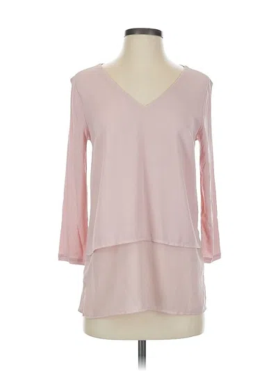 Pre-owned Michael Michael Kors 3/4 Sleeve Top Pink V Neck Tops
