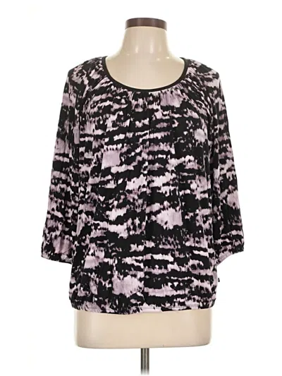Pre-owned Michael Michael Kors 3/4 Sleeve Top Purple Scoop Neck Tops