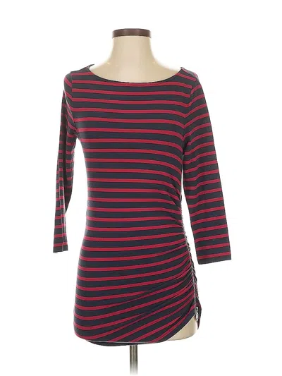 Pre-owned Michael Michael Kors 3/4 Sleeve Top Red Boatneck Tops