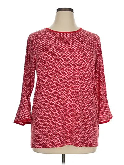 Pre-owned Michael Michael Kors 3/4 Sleeve Top Red Boatneck Tops
