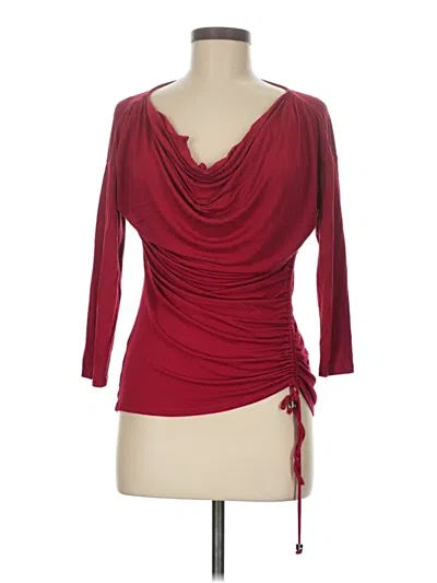 Pre-owned Michael Michael Kors 3/4 Sleeve Top Red Cowl Neck Tops