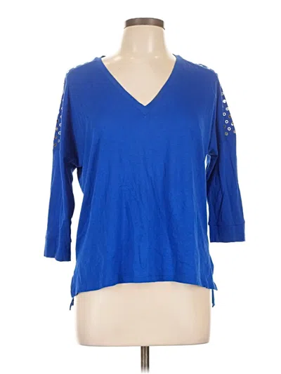 Pre-owned Michael Michael Kors 3/4 Sleeve T-shirt In Blue