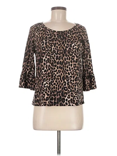 Pre-owned Michael Michael Kors 3/4 Sleeve T-shirt In Brown