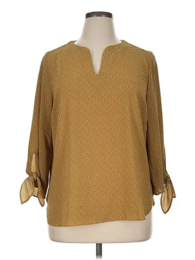 Pre-owned Michael Michael Kors 3/4 Sleeve T-shirt In Gold