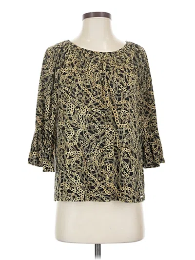 Pre-owned Michael Michael Kors 3/4 Sleeve T-shirt In Gold