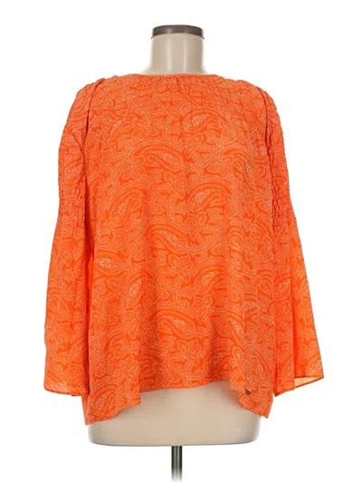 Pre-owned Michael Michael Kors 3/4 Sleeve T-shirt In Orange