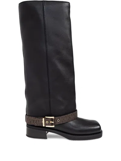 Michael Michael Kors 38mm Buckle Strap Boots In Black