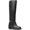 Michael Michael Kors 40f4clmb5l Womens Chain Leather Knee-high Boots In Black