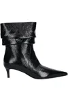 Michael Michael Kors 50mm Embossed Ankle Boots In Black