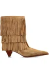 Michael Michael Kors 50mm Fringe-panel Suede Boots In Brown