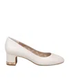 Michael Michael Kors June Flex Mid Pump In Cream Color Leather In White