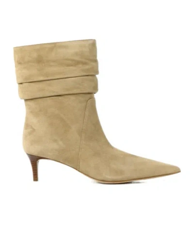Michael Michael Kors 50mm Ruched Pointed-toe Boots In Brown
