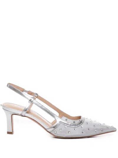 Michael Michael Kors Slingback Alora In Nylon In Silber