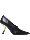 Michael Michael Kors Luna Leather Decollete In Black
