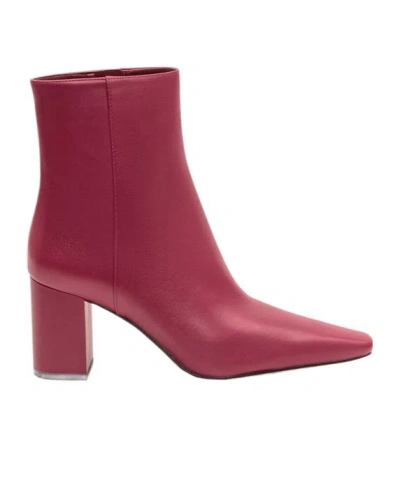 Michael Michael Kors 75mm Elise Zip-detail Block-heel Ankle Boots In Pink