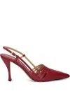 Michael Michael Kors 88mm Haisley Pointed-toe Strappy Slingback Pumps In Red